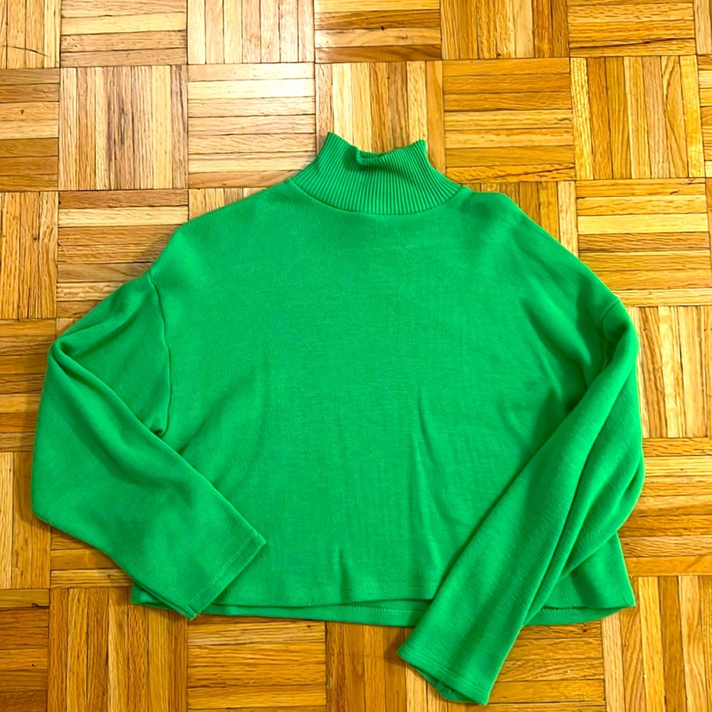 ZARA Green Mock Neck Sweater- S